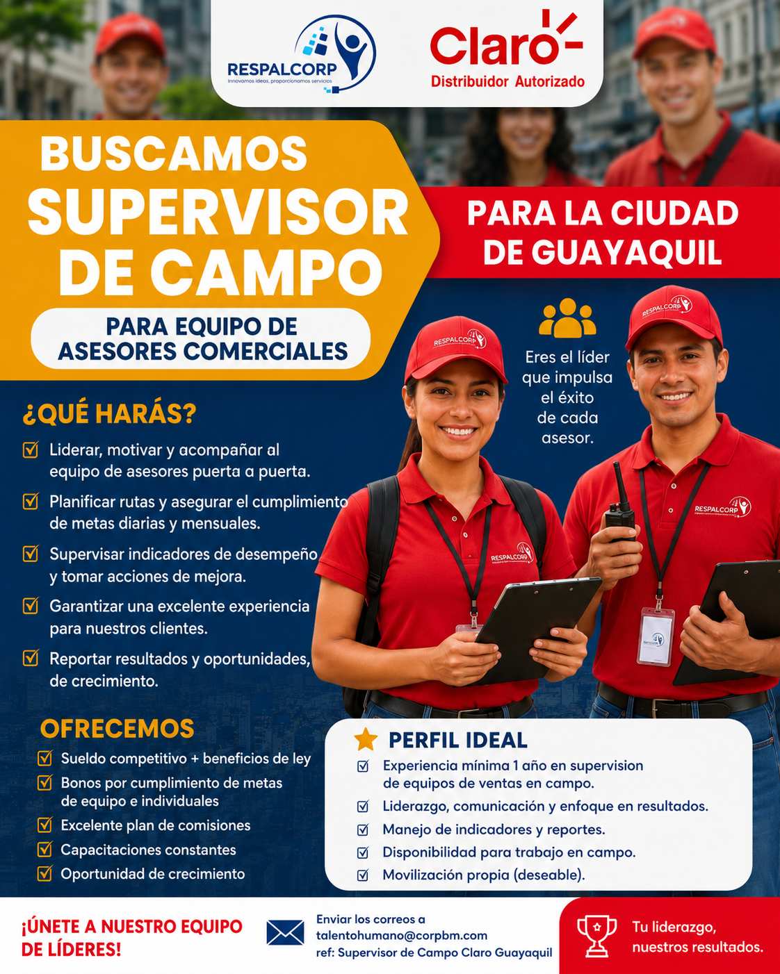 Imagen Vacante Supervisor de campo - Equipo de Ventas puerta a puerta Guayaquil