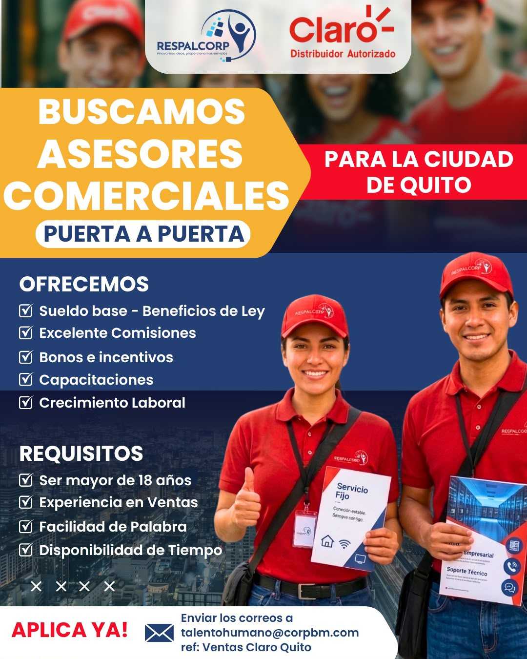 Imagen Vacante Vendedor de puerta a puerta Quito